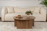 Table basse ronde Moari Noyer Mélamine 90 cm 