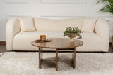 Table basse ronde Moari Noyer Mélamine 90 cm 