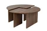Table basse ronde Moari Noyer Mélamine 90 cm 