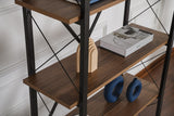 Bibliothèque Industrielle Ely Noyer Mélamine - Cadre Noir - 180x90 cm 