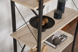 Bibliothèque industrielle Ely Travertin Mélamine - Cadre noir - 180x90 cm 