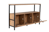 Buffet en pin Atlantique Saloce - Cadre noir - Trois compartiments - 120x77 cm 