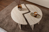 Salontafel Set van 2 Travertijn Maira - Melamine