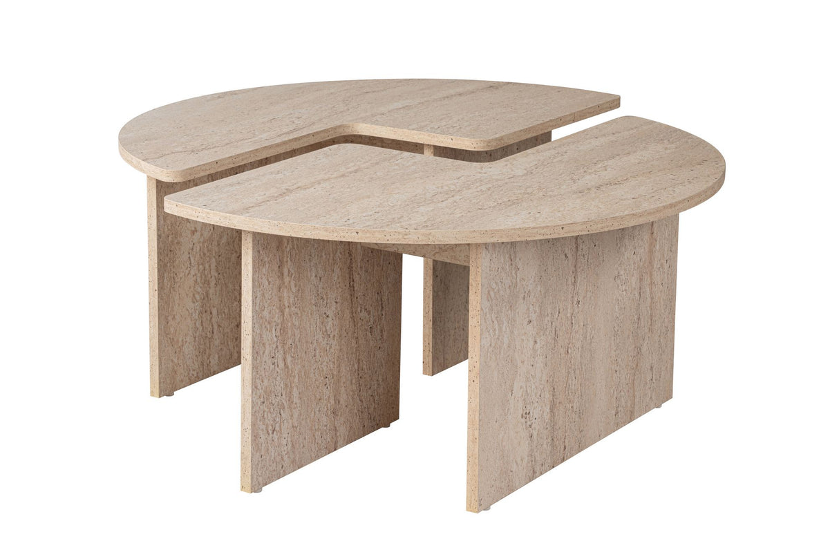 Salontafel Set van 2 Travertijn Maira - Melamine