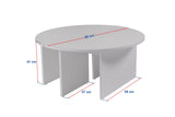 Table basse ronde Moari aspect bois mélaminé blanc 90 cm 