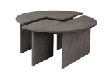 Table basse ronde Moari aspect béton gris mélaminé 90 cm 