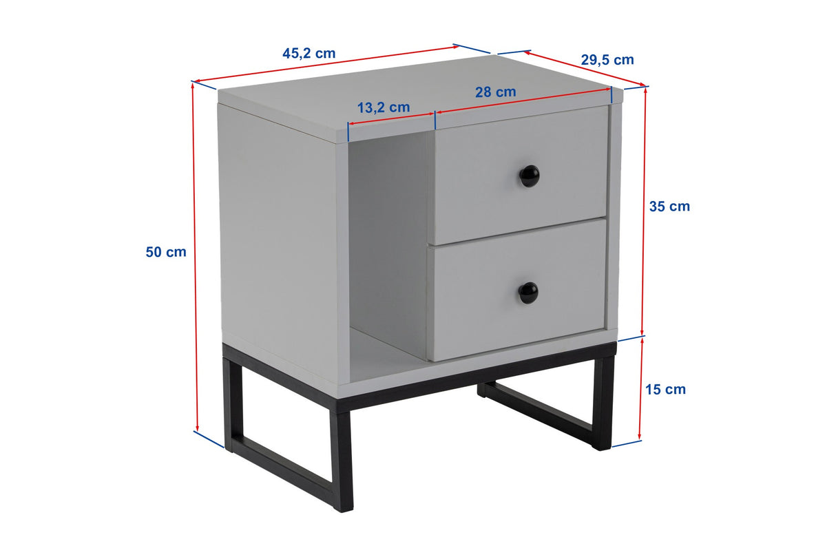 Nachtkastje Zwart Melamine Pulsar