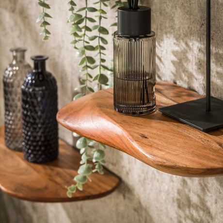Set Nordic de 3 étagères murales Organic - Bois d'acacia massif 