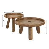 Set van 2 ronde salontafels Pien mangohout