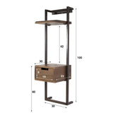 Table de nuit Oslo 1 tiroir en acacia massif, brun drift 