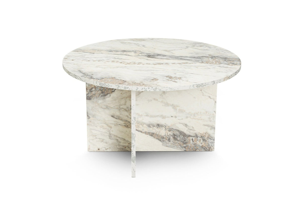 Table basse ronde Armo effet marbre 80 cm 