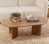 Table basse ovale aspect bois - 120x60 
