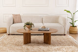 Table basse ovale aspect bois - 120x60 