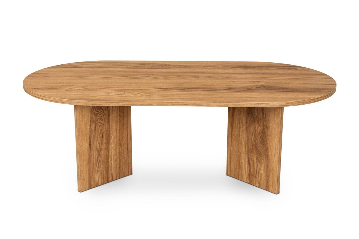 Table basse ovale aspect bois - 120x60 