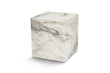Table d'appoint moderne Cube Carré Effet Marbre - 45x45x50 cm 