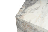 Table d'appoint moderne Cube Carré Effet Marbre - 45x45x50 cm 