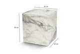 Table d'appoint moderne Cube Carré Effet Marbre - 45x45x50 cm 