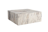 Table basse moderne carrée 90x90 cm effet marbre Prasmi 