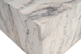 Table basse moderne carrée 90x90 cm effet marbre Prasmi 