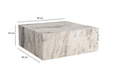 Table basse moderne carrée 90x90 cm effet marbre Prasmi 