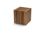Table d'appoint moderne Cube Carré aspect Noyer - 45x45x50 cm 