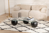 Table basse forme de rein organique - Verre - Cadre noir 120x70 cm 