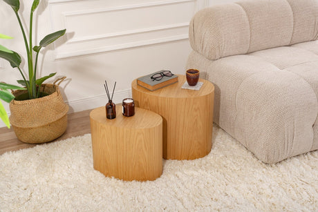 Ensemble de tables basses de 2 Ileps aspect chêne - 34x40 / 25x33 cm 
