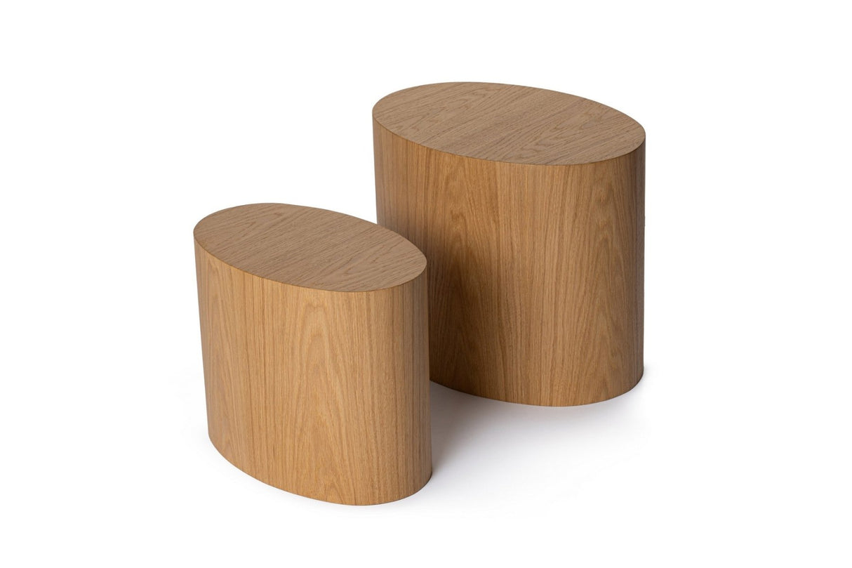 Ensemble de tables basses de 2 Ileps aspect chêne - 34x40 / 25x33 cm 