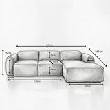 Banken-Hoekbank oker chenille stof - 270x165 cm - Shane - rechts-Dimehouse