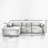 Banken-Hoekbank oker chenille stof - 270x165 cm - Shane - links-Dimehouse