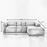 Banken-Hoekbank zand bouclé stof - 270x165 cm - Shane - rechts-Dimehouse