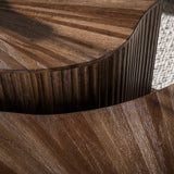 Set van 2 organische salontafels donkerbruin teakhout Myla