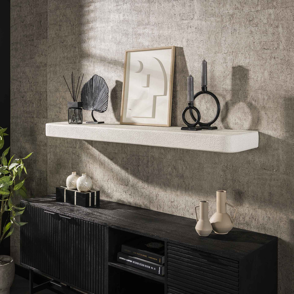 Etagère murale Sylas stone blanc 150 cm