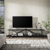 Meuble TV Loek Gris Métal 220 cm 