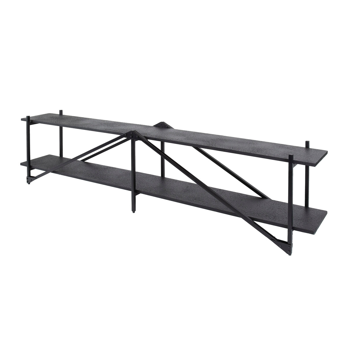 Meuble TV Loek Gris Métal 220 cm 