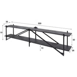 Meuble TV Loek Gris Métal 220 cm 
