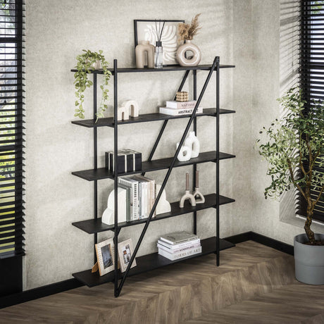 Wandkast Loek 5-laags Metaal Grijs 140 cm