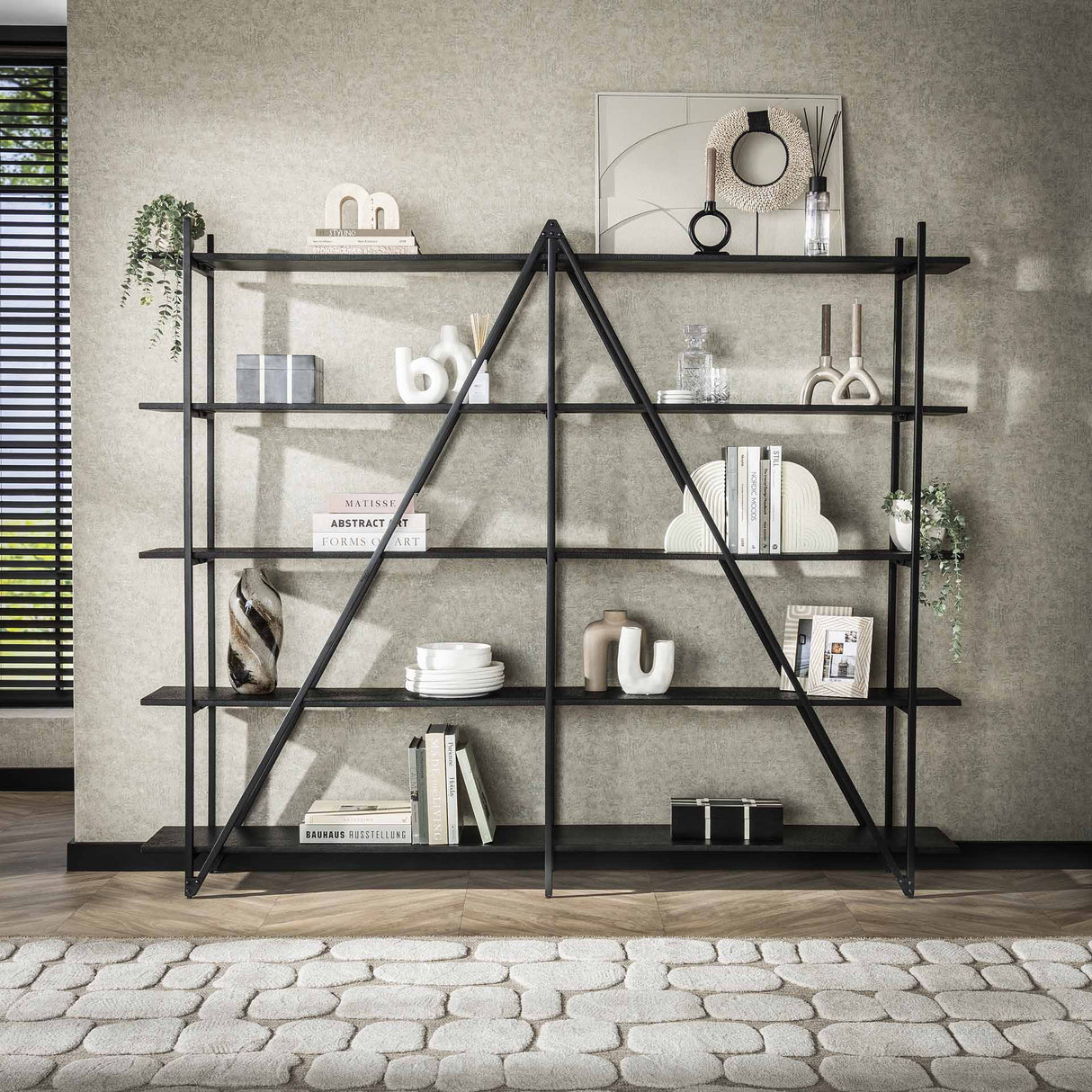 Wandkast Loek 5-laags Metaal Grijs 220 cm