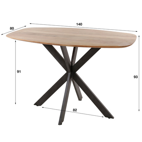 Table de la barre ovale Daisy 140 cm jambe de rotation