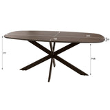 Table à manger ovale danoise en bois d'acacia massif marron noyer Tavon 215x105 cm