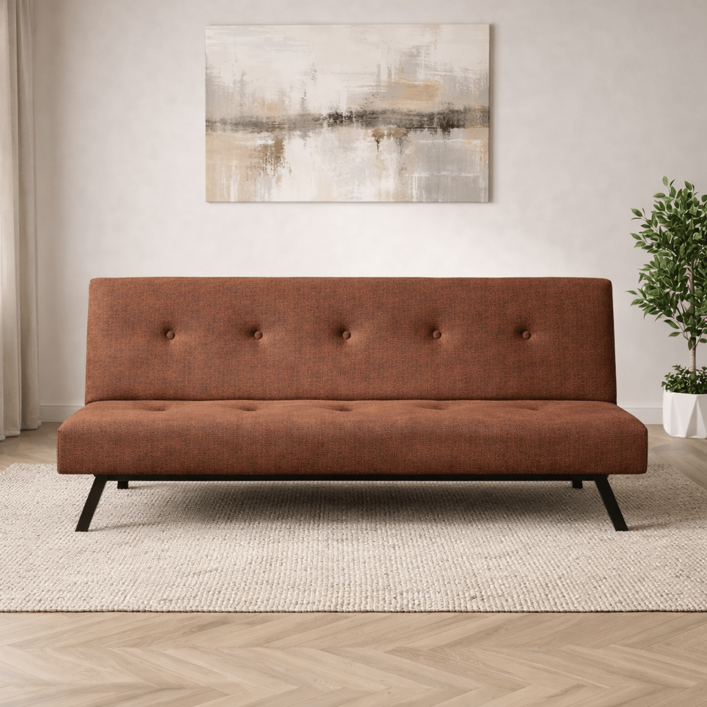 Slaapbank Zoly Bruin Stof 3-Zits  - 180 cm - Zonder armleuningen - Zoly