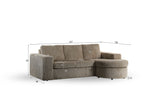 Bank Flores DH Interior Beige Witfoto maatindicatie