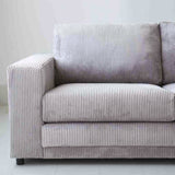 Hoekbank lichtgrijs ribstof plofbank Gabi - rechts