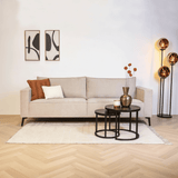 3 places coussins de dos épais détachables gris chenille Yara 