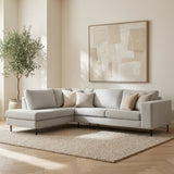 3-zits hoekbank Espen stof beige links sfeerfoto in modern interieur