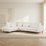 3-zits hoekbank Gigi stof beige sfeerfoto in modern interieur