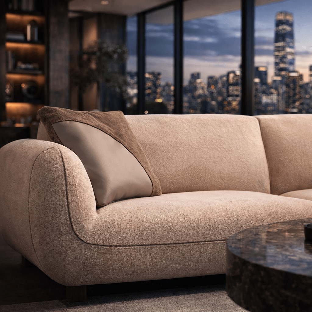 5-zitsbank Grande – Crème Bouclé – 345 cm –  Bellagio