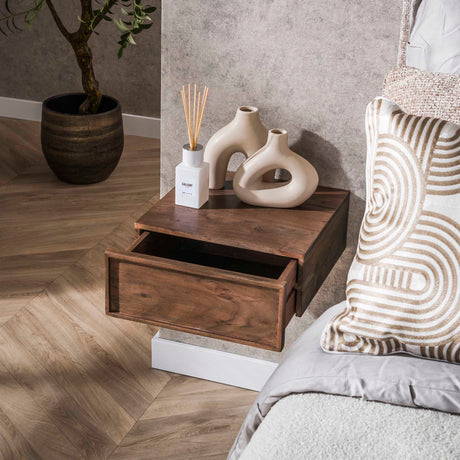 Zwevend Nachtkastje Lio Acacia Drift Brown