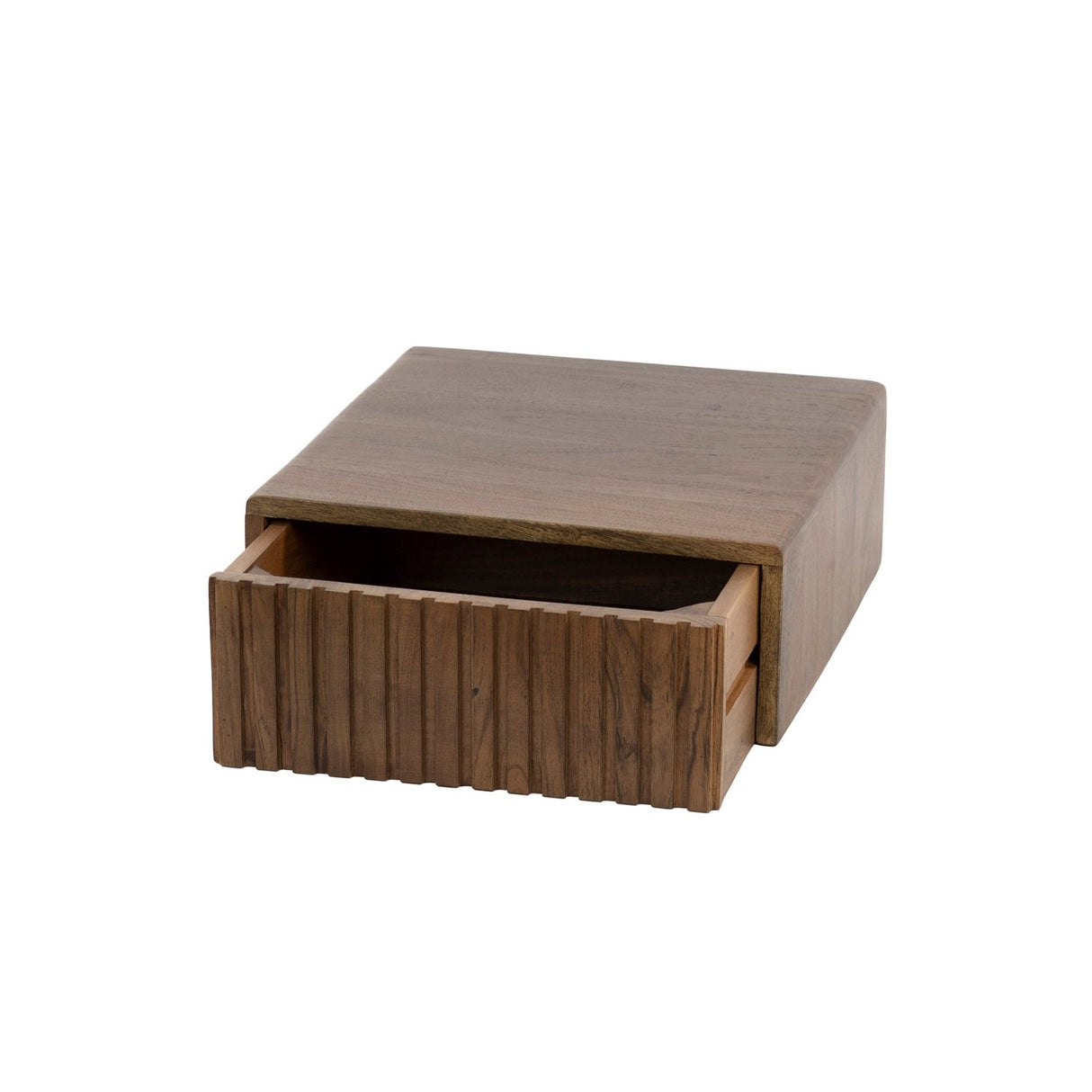 Table de nuit flottant en bois d'acacia drift brown – 1 tiroir 