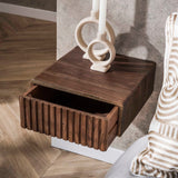 Table de nuit flottant en bois d'acacia drift brown – 1 tiroir 